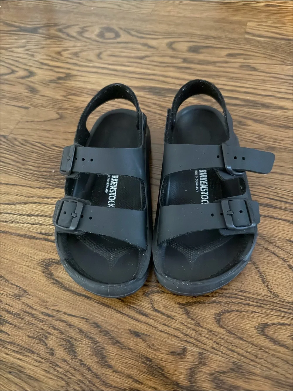 Birkenstock Kids Black Double-Strap Sandals with Heel Strap